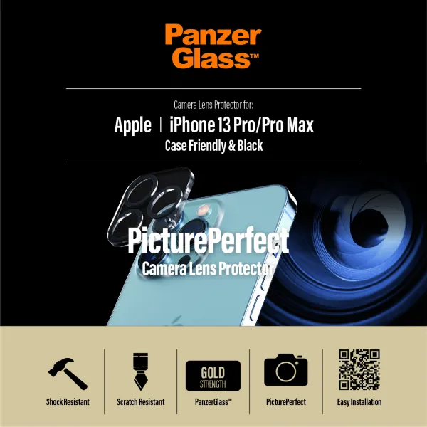 PanzerGlass - Ochranný kryt objektívu PicturePerfect pre iPhone 13 Pro/13 Pro Max, číra