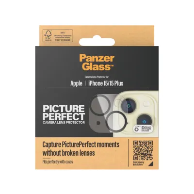 PanzerGlass - Ochranný kryt objektívu PicturePerfect pre iPhone 15/15 Plus, čierna