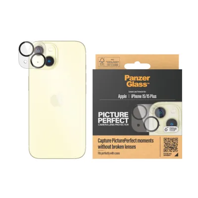 PanzerGlass - Ochranný kryt objektívu PicturePerfect pre iPhone 15/15 Plus, čierna