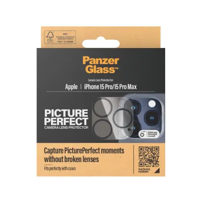 PanzerGlass - Ochranný kryt objektívu PicturePerfect pre iPhone 15 Pro/15 Pro Max, čierna