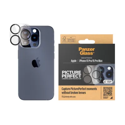 PanzerGlass - Ochranný kryt objektívu PicturePerfect pre iPhone 15 Pro/15 Pro Max, čierna