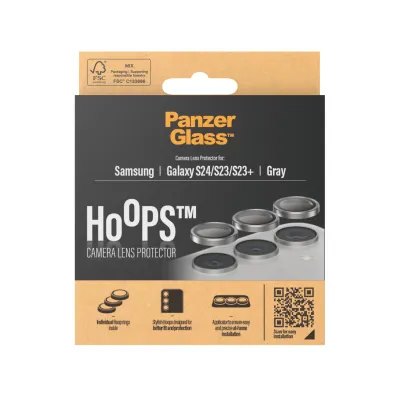 PanzerGlass - Ochranný kryt objektívu Hoops pre Samsung Galaxy S24/S23/S23+, šedá