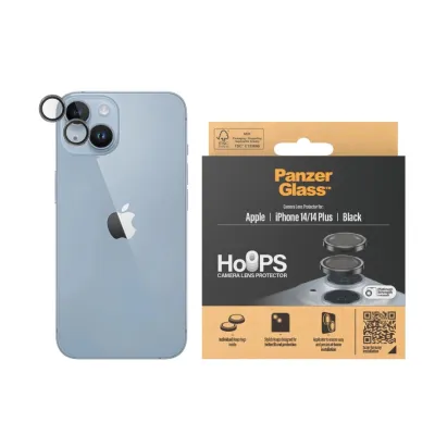 PanzerGlass - Ochranný kryt objektívu Hoops pre iPhone 14/14 Plus, čierna