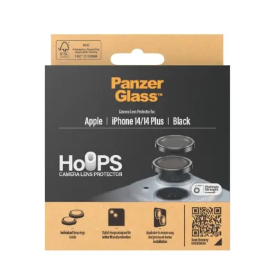 PanzerGlass - Ochranný kryt objektívu Hoops pre iPhone 14/14 Plus, čierna