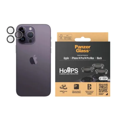 PanzerGlass - Ochranný kryt objektívu Hoops pre iPhone 14 Pro/14 Pro Max, čierna
