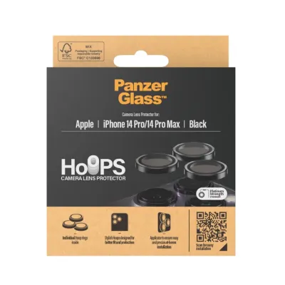 PanzerGlass - Ochranný kryt objektívu Hoops pre iPhone 14 Pro/14 Pro Max, čierna