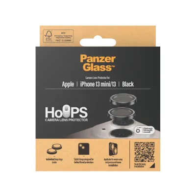 PanzerGlass - Ochranný kryt objektívu Hoops pre iPhone 13/13 mini, čierna