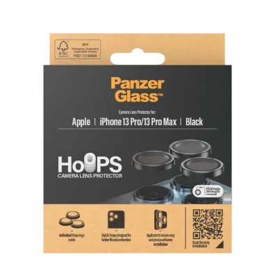PanzerGlass - Ochranný kryt objektívu Hoops pre iPhone 13 Pro/13 Pro Max, čierna