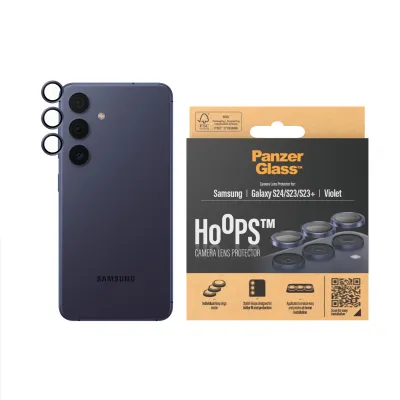 PanzerGlass - Ochranný kryt objektívu Hoops pre Samsung Galaxy S24/S23/S23+, fialová
