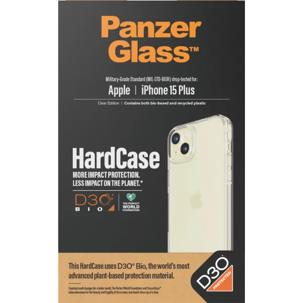 PanzerGlass - Puzdro HardCase D3O pre iPhone 15 Plus, transparentná