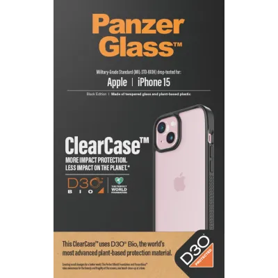 PanzerGlass - Puzdro ClearCase D3O pre iPhone 15, čierna
