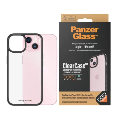 PanzerGlass - Puzdro ClearCase D3O pre iPhone 15, čierna