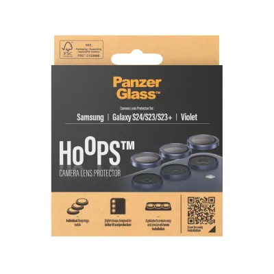 PanzerGlass - Ochranný kryt objektívu Hoops pre Samsung Galaxy S24/S23/S23+, fialová