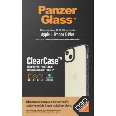 PanzerGlass - Puzdro ClearCase D3O pre iPhone 15 Plus, čierna