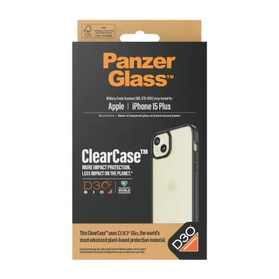 PanzerGlass - Puzdro ClearCase D3O pre iPhone 15 Plus, čierna