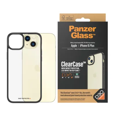 PanzerGlass - Puzdro ClearCase D3O pre iPhone 15 Plus, čierna