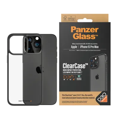 PanzerGlass - Puzdro ClearCase D3O pre iPhone 15 Pro Max, čierna
