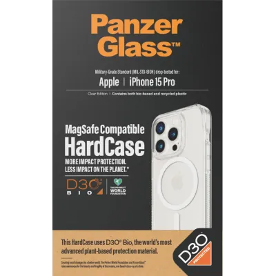 PanzerGlass - Puzdro HardCase D3O s MagSafe pre iPhone 15 Pro, transparentná
