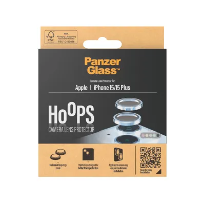 PanzerGlass - Ochranný kryt objektívu Hoops pre iPhone 15/15 Plus, modrá