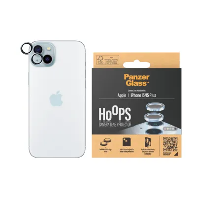 PanzerGlass - Ochranný kryt objektívu Hoops pre iPhone 15/15 Plus, modrá