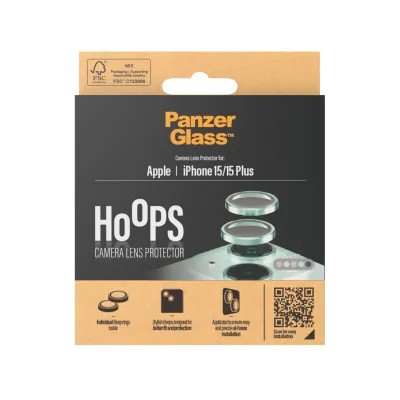PanzerGlass - Ochranný kryt objektívu Hoops pre iPhone 15/15 Plus, zelená