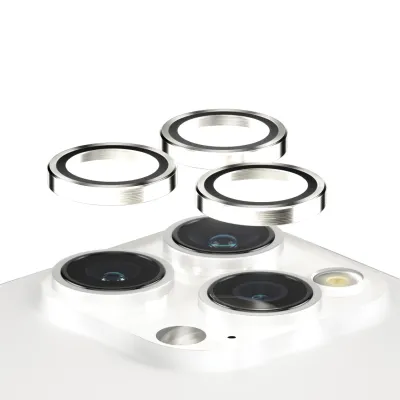 PanzerGlass - Ochranný kryt objektívu Hoops pre iPhone 15 Pro/15 Pro Max, white metal