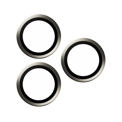 PanzerGlass - Ochranný kryt objektívu Hoops pre iPhone 15 Pro/15 Pro Max, natural metal