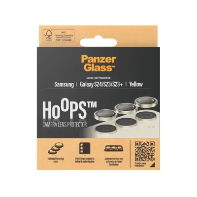PanzerGlass - Ochranný kryt objektívu Hoops pre Samsung Galaxy S24/S23/S23+, žltá
