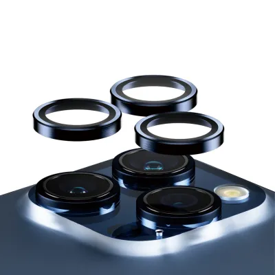 PanzerGlass - Ochranný kryt objektívu Hoops pre iPhone 15 Pro/15 Pro Max, blue metal