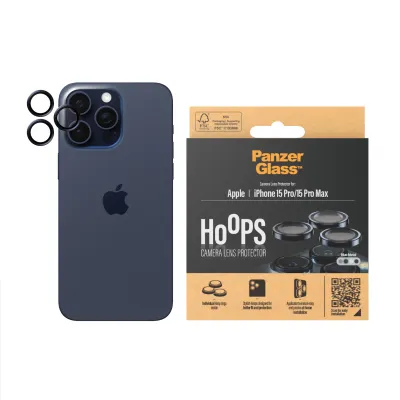 PanzerGlass - Ochranný kryt objektívu Hoops pre iPhone 15 Pro/15 Pro Max, blue metal