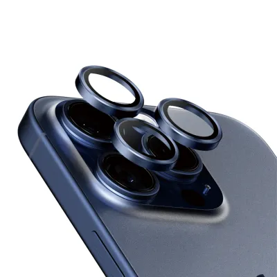 PanzerGlass - Ochranný kryt objektívu Hoops pre iPhone 15 Pro/15 Pro Max, blue titanium