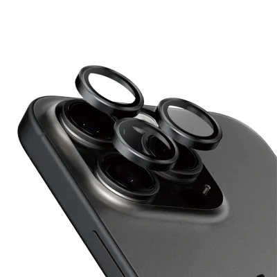 PanzerGlass - Ochranný kryt objektívu Hoops pre iPhone 15 Pro/15 Pro Max, black titanium