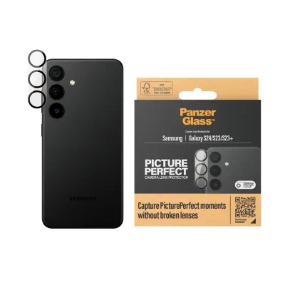 PanzerGlass - Ochranný kryt objektívu PicturePerfect pre Samsung Galaxy S24/S23/S23+, čierna