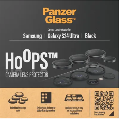 PanzerGlass - Ochranný kryt objektívu Hoops pre Galaxy S24 Ultra, čierna