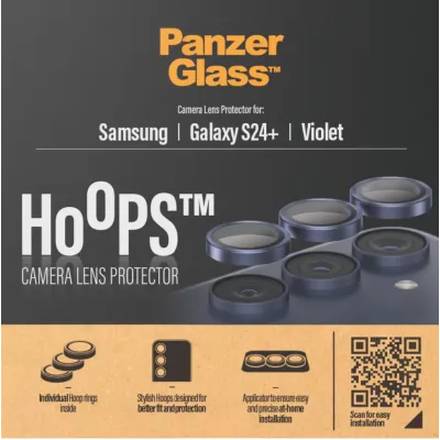 PanzerGlass - Ochranný kryt objektívu Hoops pre Samsung Galaxy S24+, fialová