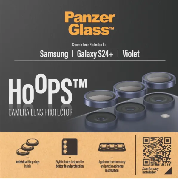 PanzerGlass - Ochranný kryt objektívu Hoops pre Samsung Galaxy S24+, fialová