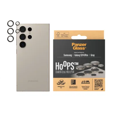 PanzerGlass - Ochranný kryt objektívu Hoops pre Samsung Galaxy S24 Ultra, šedá