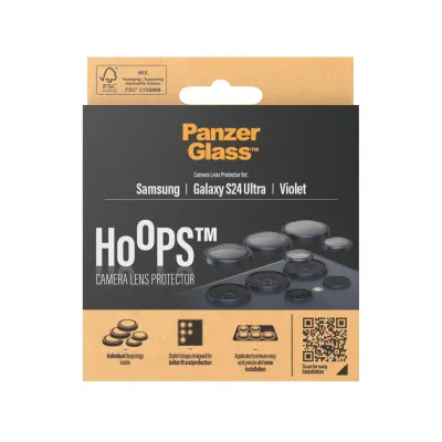 PanzerGlass - Ochranný kryt objektívu Hoops pre Samsung Galaxy S24 Ultra, fialová