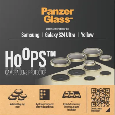 PanzerGlass - Ochranný kryt objektívu Hoops pre Samsung Galaxy S24 Ultra, žltá