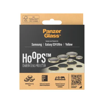 PanzerGlass - Ochranný kryt objektívu Hoops pre Samsung Galaxy S24 Ultra, žltá
