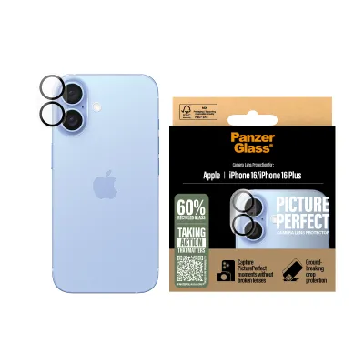 PanzerGlass - Ochranný kryt objektívu PicturePerfect pre iPhone 16/16 Plus, číra