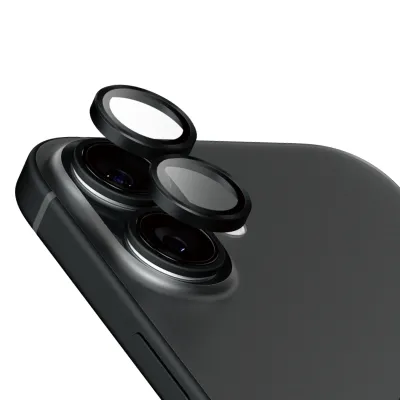 PanzerGlass - Ochranný kryt objektívu Hoops Ceramic pre iPhone 16/16 Plus, čierna