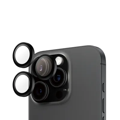PanzerGlass - Ochranný kryt objektívu Hoops pre iPhone 16 Pro/16 Pro Max, čierna