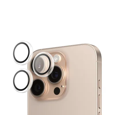 PanzerGlass - Ochranný kryt objektívu Hoops pre iPhone 16 Pro/16 Pro Max, číra