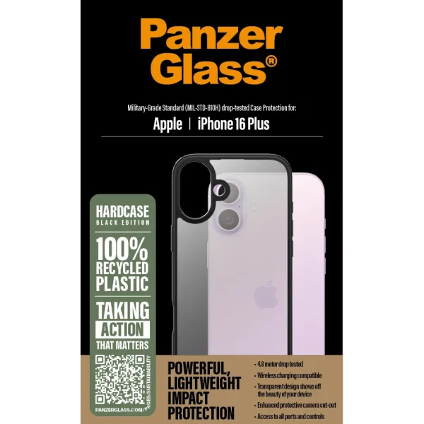 PanzerGlass - Puzdro HardCase pre iPhone 16 Plus, čierna