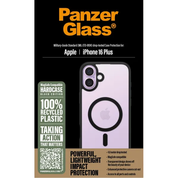 PanzerGlass - Puzdro HardCase s MagSafe pre iPhone 16 Plus, čierna