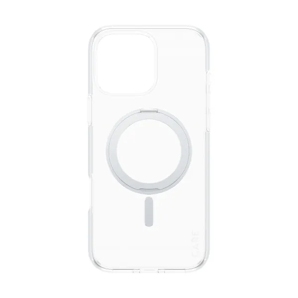 CARE - Puzdro Kickstand s MagSafe pre iPhone 16 Pro Max, strieborná
