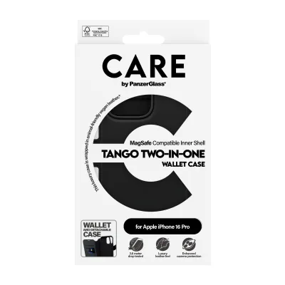 CARE - Puzdro Wallet Tango Two-In-One s MagSafe pre iPhone 16 Pro, čierna