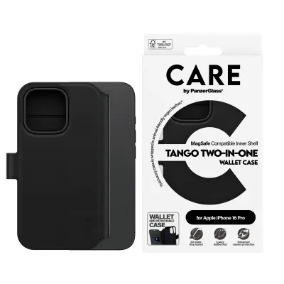 CARE - Puzdro Wallet Tango Two-In-One s MagSafe pre iPhone 16 Pro, čierna