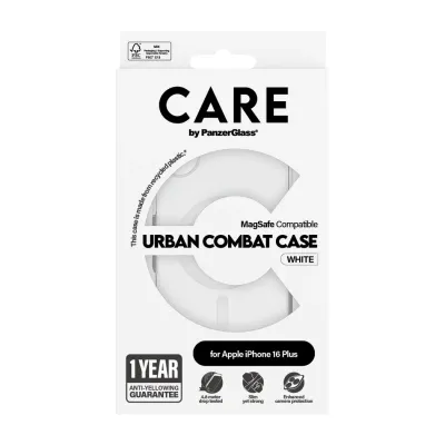 CARE - Puzdro Urban Combat s MagSafe pre iPhone 16 Plus, biela